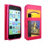 Wholesale iPhone 5C Slim Flip Leather Wallet Case (Pink)